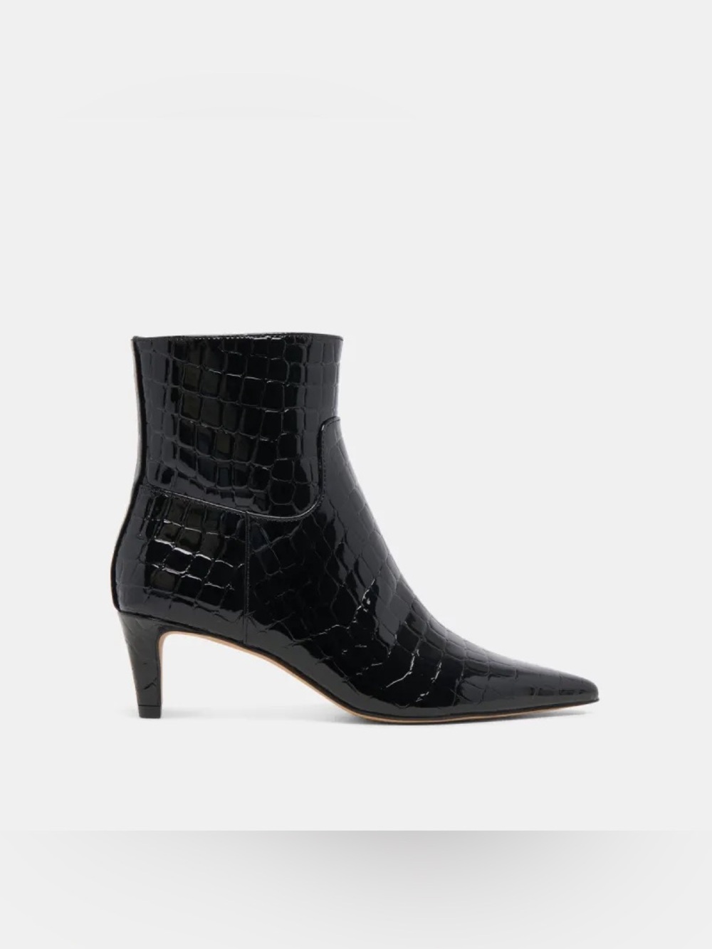 Dolce Vita “Sondra” Croc-Embossed Leather Booties – Black – Size 7.5